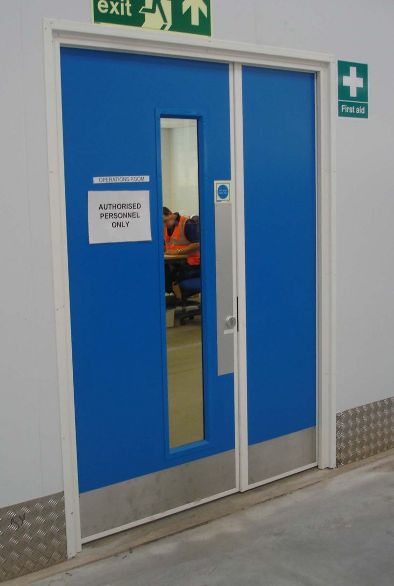 double personnel door with long vision panels